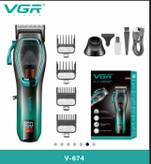 -VGR-V674 سلطان ماشین اصلاح حجم زن ویجی ار -باتری3000میلی-۴ساعت استفاده مداوم فقط با ۱۲۰دقیقه شارژگیری -متور 9000RPM-تیغه های پروفیشنال -