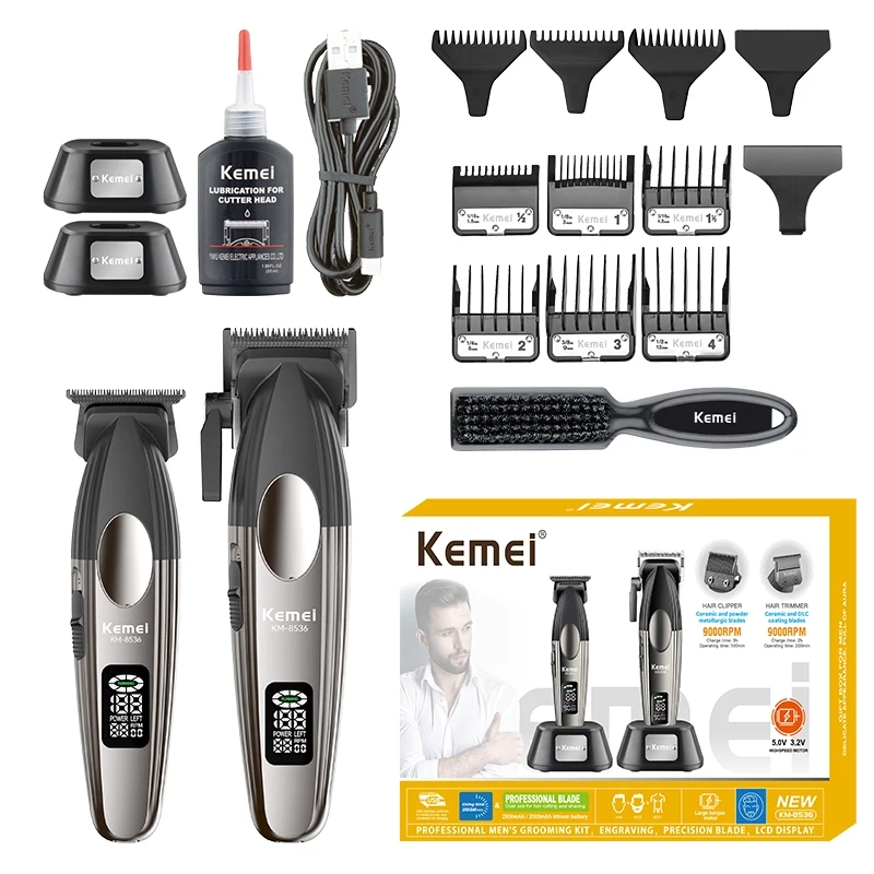 KEMEi 8536پک دو عددی ماشین اصلاح موی سر و صورت قابلیت آرایشگاهی حرفه ای با کیفیت عالی و قیمت ویژه از سایت vgrmall
