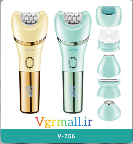 دستگاه چندکاره زیبای VGR V756با ۷ سری (اپیلاتور، خطزن، سنگپا، شیو، فیسبراش، ماساژور، موزن)
