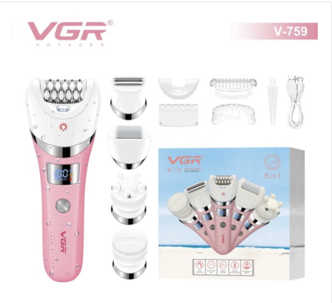 پیلاتور 5 کاره VGR V-759 - طراحی ارگونومیک با پوشش سیلیکونی ضدلغزش، مجهز به شارژر مغناطیسی USB-C