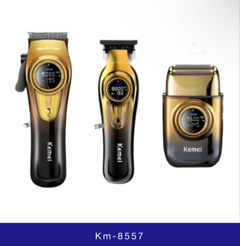 ست کامل ماشین اصلاح کیمی مدل KM-8557 با سه دستگا