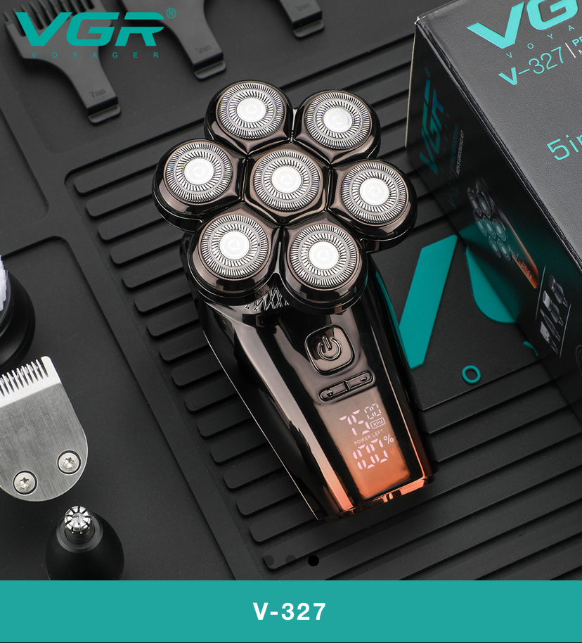 ریش‌تراش 7 تیغه VGR V-327 با نمایشگر LED">