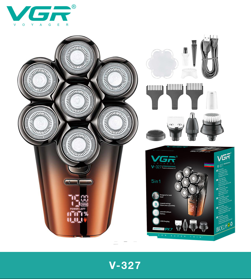 نحوه استفاده از ریش‌تراش V-327 روی صورت">