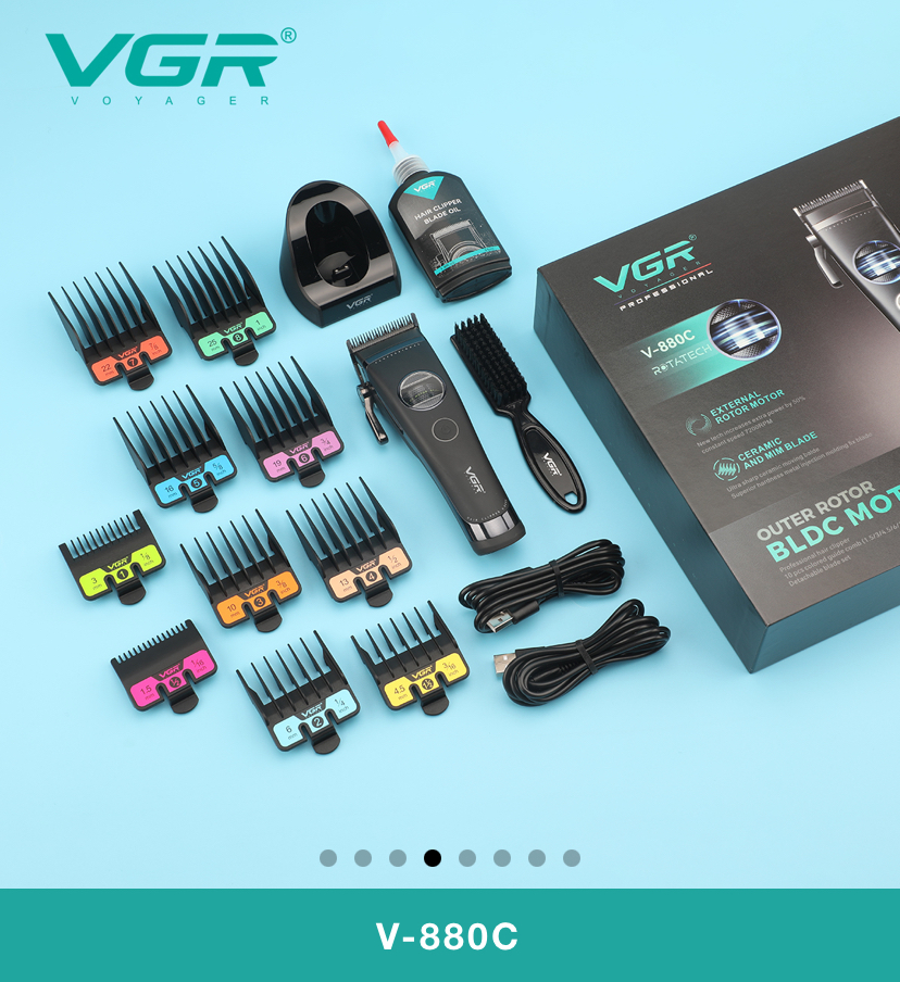 بهترین ماشین اصلاح حجم زن وی جی ار VGR V-880C با ۱۰ شانه فلزی