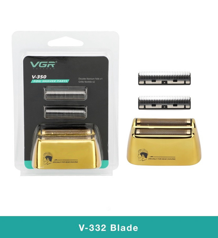 تیغه و توری شیور وی جی آر مدل V-332 - نمای جلو 2. پک تیغه و توری شیور وی جی آر مدل V-332 - نمای جانبی 3. پک تیغه