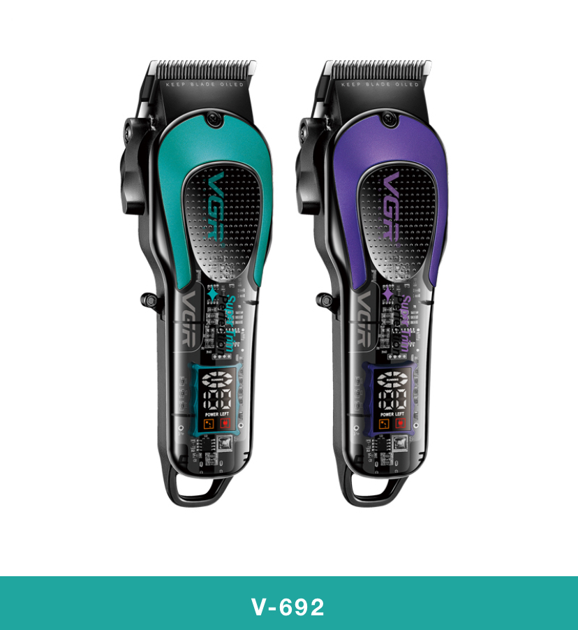 V692-clipperماشین اصلاح حجم زن مدل جدید بدنه شفاف برند ویجی ار