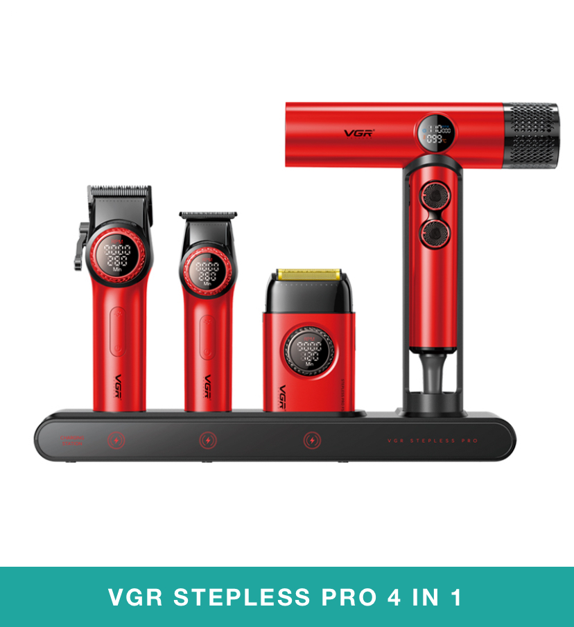 4in1 مجموعه ۴عددی اصلاح مو همراه سشوار برند وی جی ار