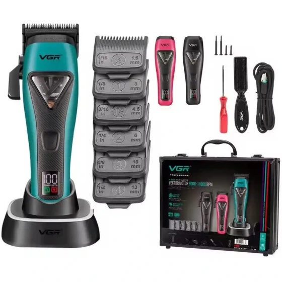 بهترین ماشین اصلاح حجم زن وی جی ار VGR V-035C با ۱۰ شانه فلزی
