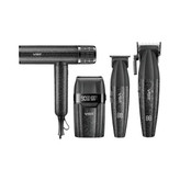ست کامل حرفهای VGR-V640 S4 4in1 شامل سشوار، ماشین اصلاح حجمزن، خطزن و شیور در جعبه بندکدار مشکی – همراه با پیشبند مشتری با گارانتی معتبر وی جی ار