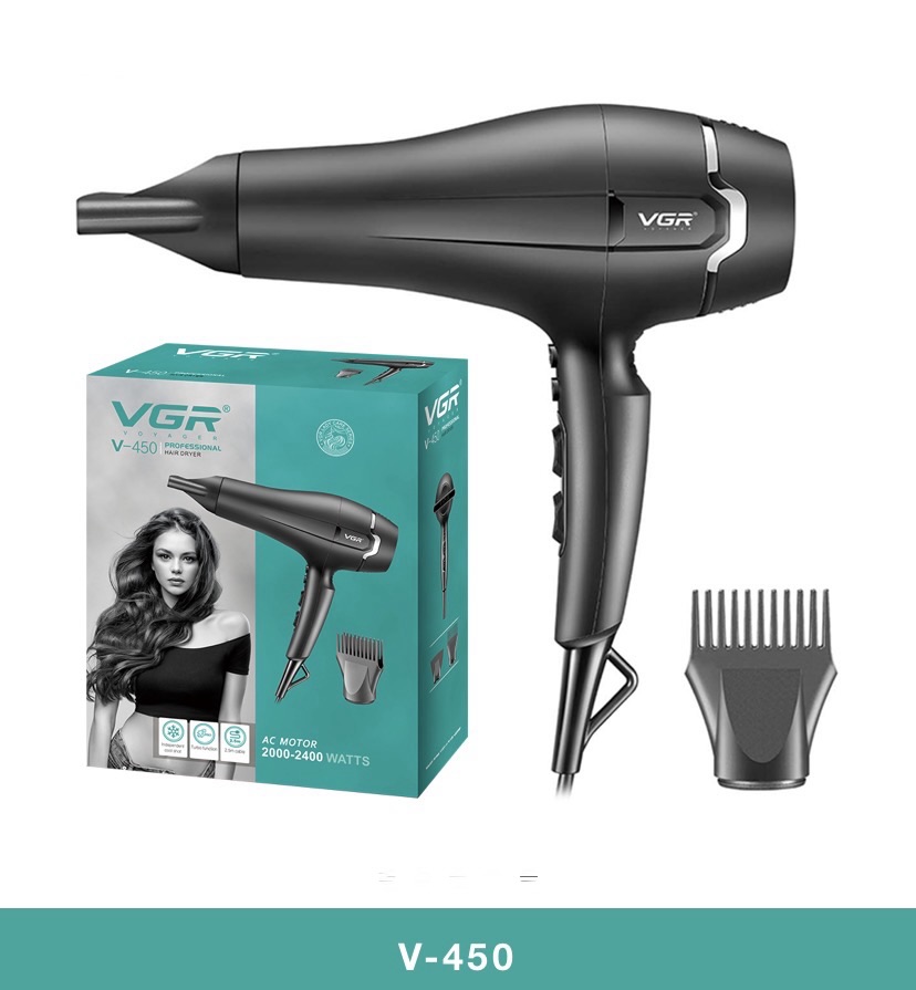سشوار حرفه ای VGR V-450 2400W موتور AC قدرت بالا