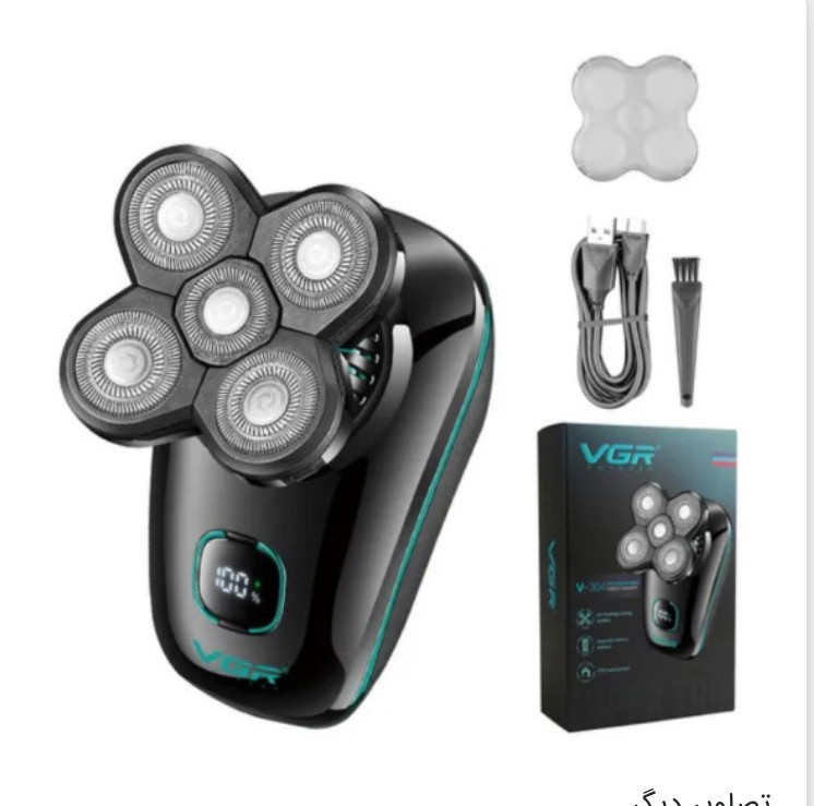 خرید ریش تراش چرخشی ۵ تیغه VGR V-304 با ضد آب IPX7