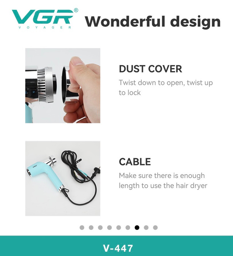 vgr-v447سشوار وی جی ار 110,000Rpmجدید