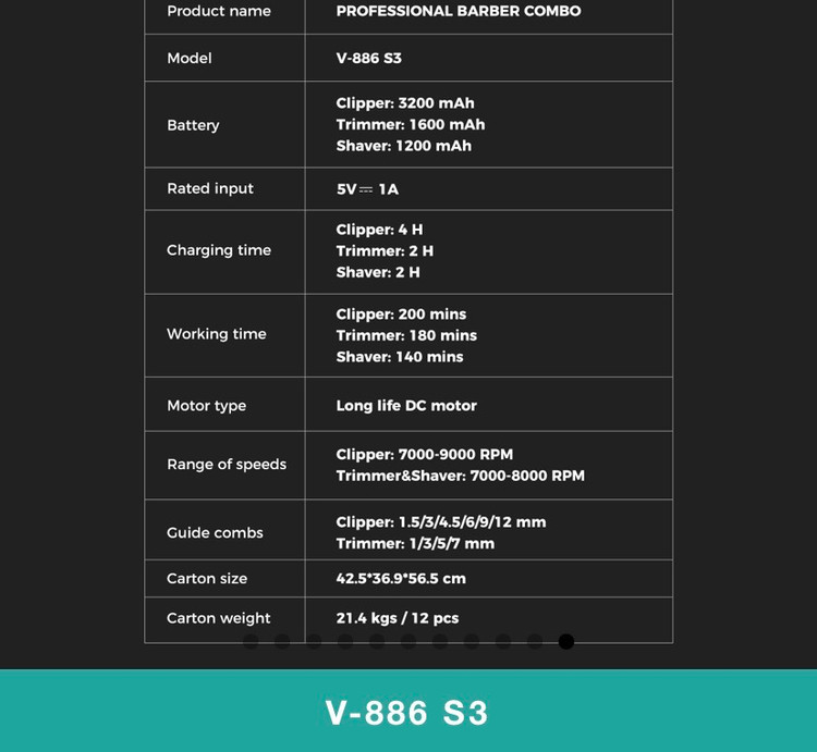 vgr-v886 s3in1ست۳تایی ماشین اصلاح سر و صورت وی جی ار جدید