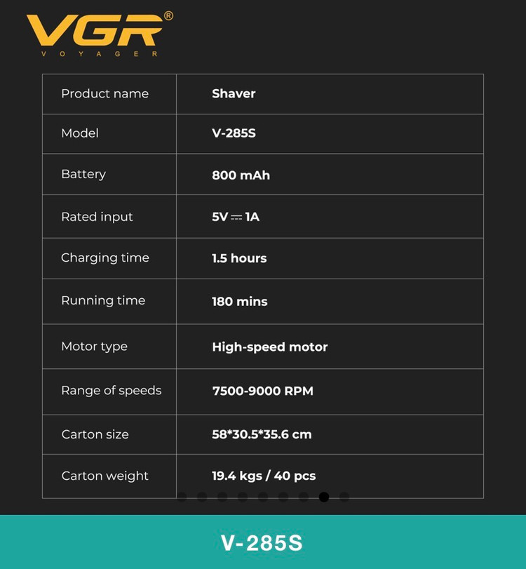 vgr-v385 شیور ریش تراش وی جی ار مدل فویلی