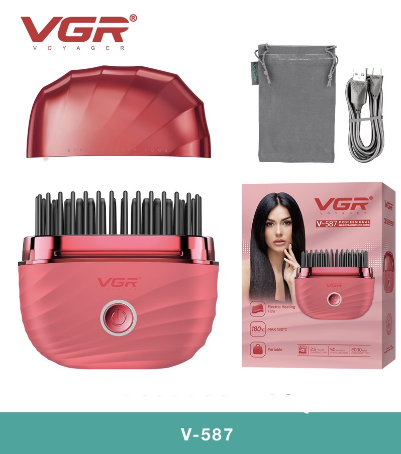 برس حرارتی شارژی VGR V-587 رنگ سورمه‌ای پررنگ زنانه