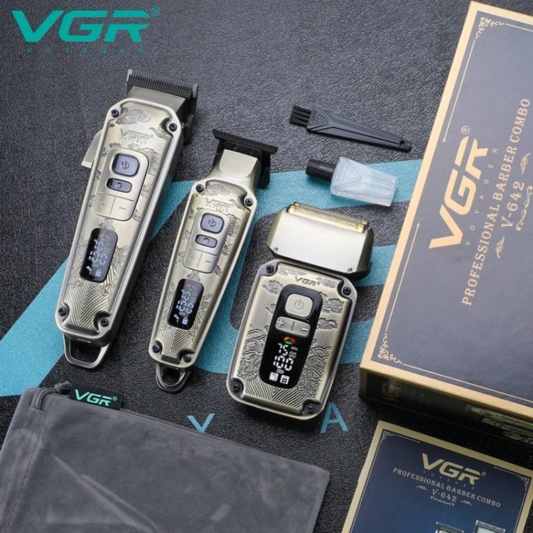 V-642 مجموعه ی ۳عددی اصلاح موی سر و صورت مناسب حجم زنی ،خط زنی،صفرزنی،کیفیت عالی برند ویجی ار