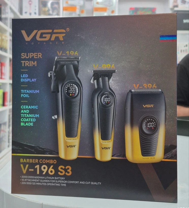 حجم زن و خط زن VGR V-196 با تیغه سرامیک DLC و ۶ شانه