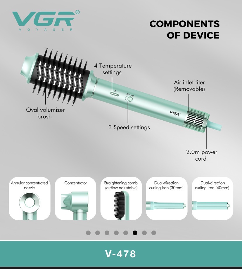 VGR-V478s4in1سشوار 6کاره وی جی ار110,000Rpm(جدید)