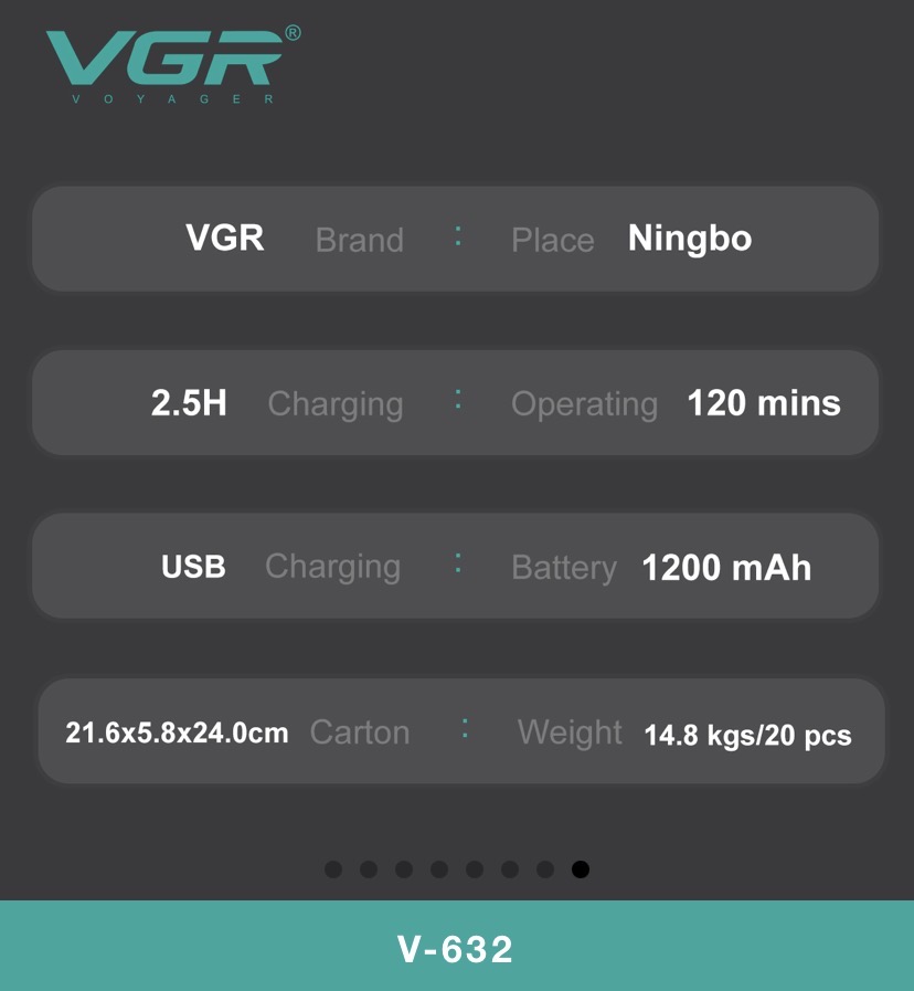 VGR-V632 بادی گروم وی جی ار ۲۰۲۶تیغه دوبل دسته دار