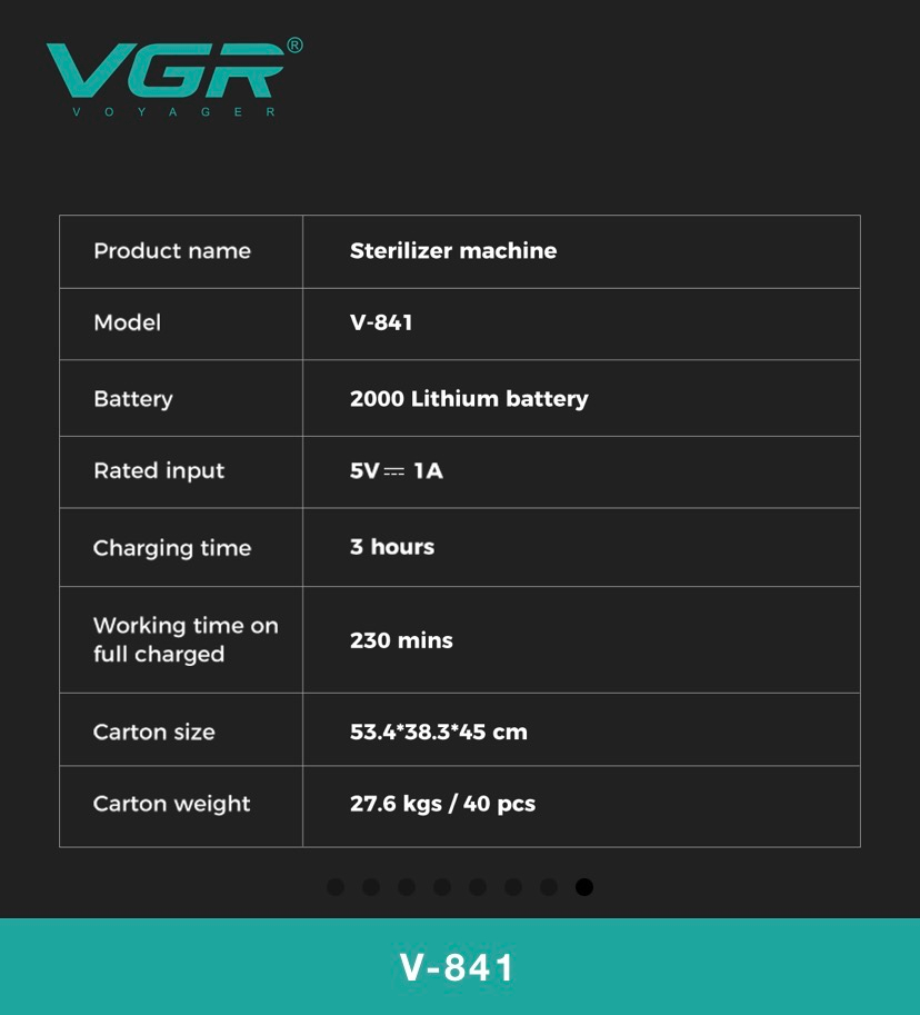 استریل UV شارژی VGR مدل 841