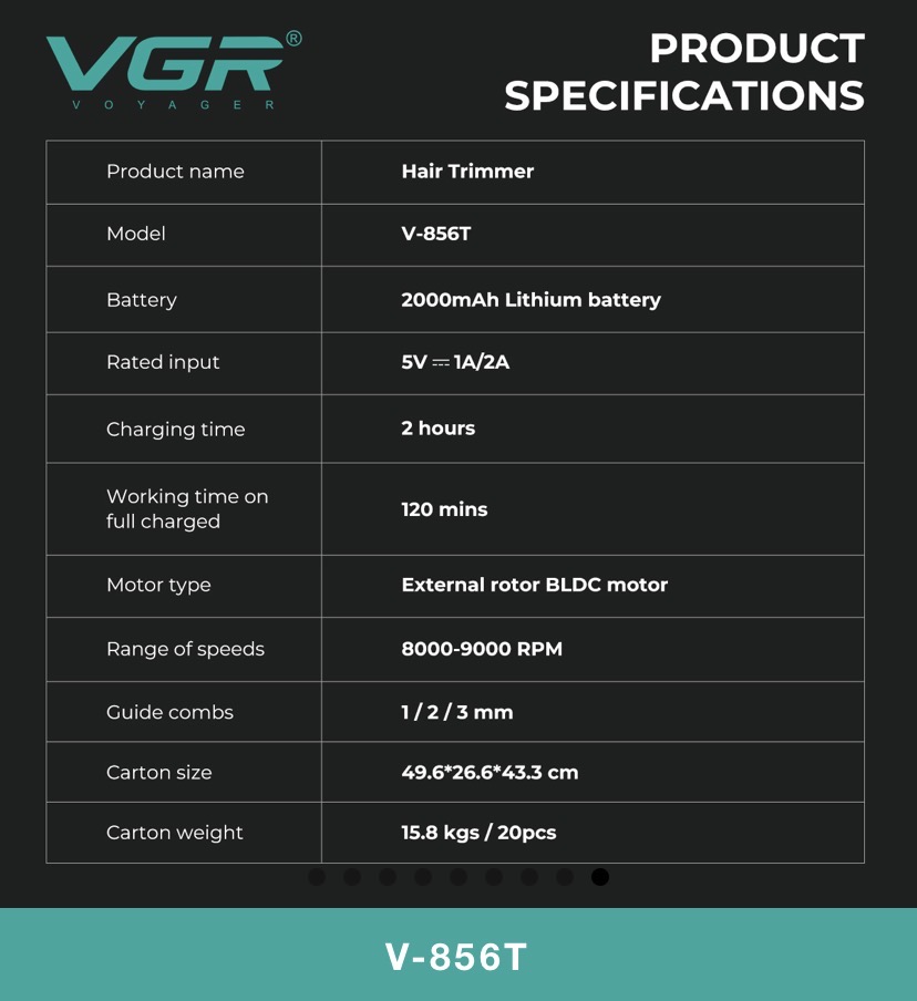VGR-V856Tماشین اصلاح خط زن وی جی ار 9000Rpm جدید