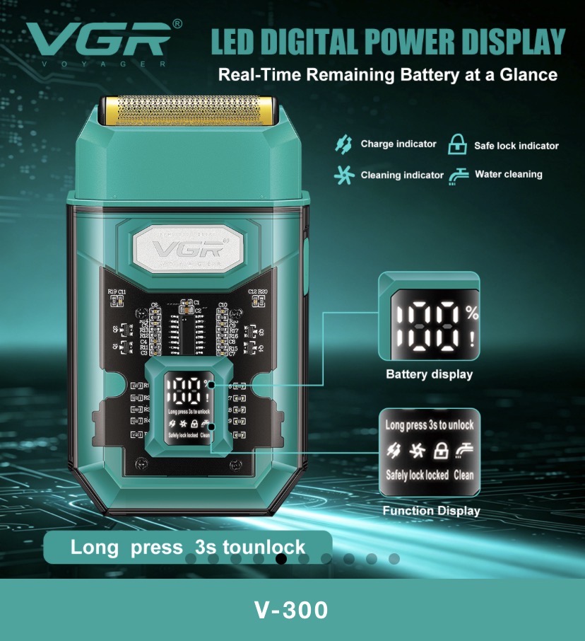 vgr-v300دستگاه شیور صفر زن صورت وی جی ار مدل فویلی